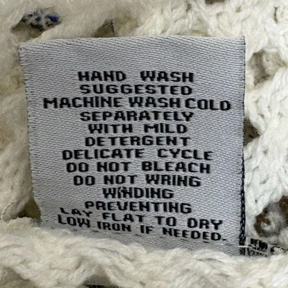 Wild Moss Cream Crochet Granny Square Flared Long Sleeve Fringe Top. | Size XL - Picture 9 of 9